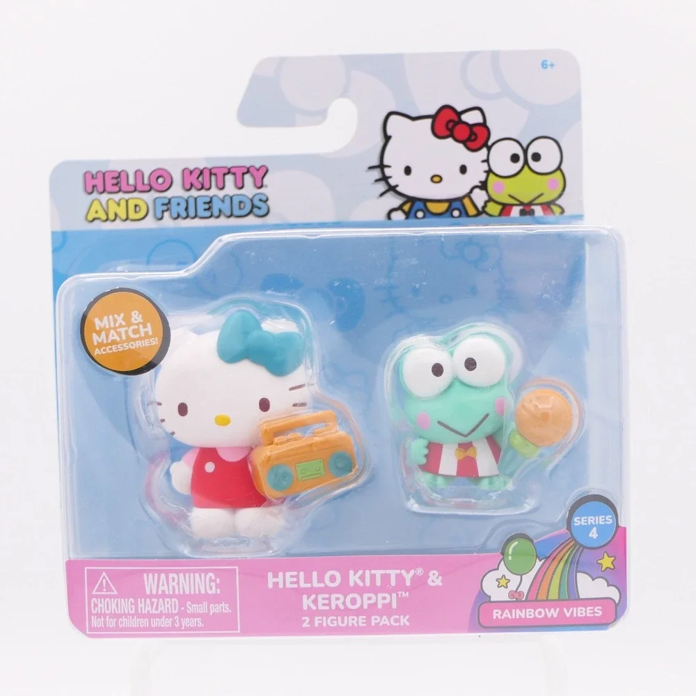 Hello Kitty and Friends Series 4 Rainbow Vibes 4 Sets of 2 Mini Figures in Packs